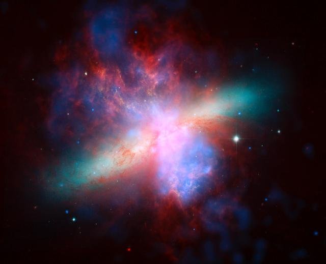 Great Observatories Present Rainbow of a Galaxy